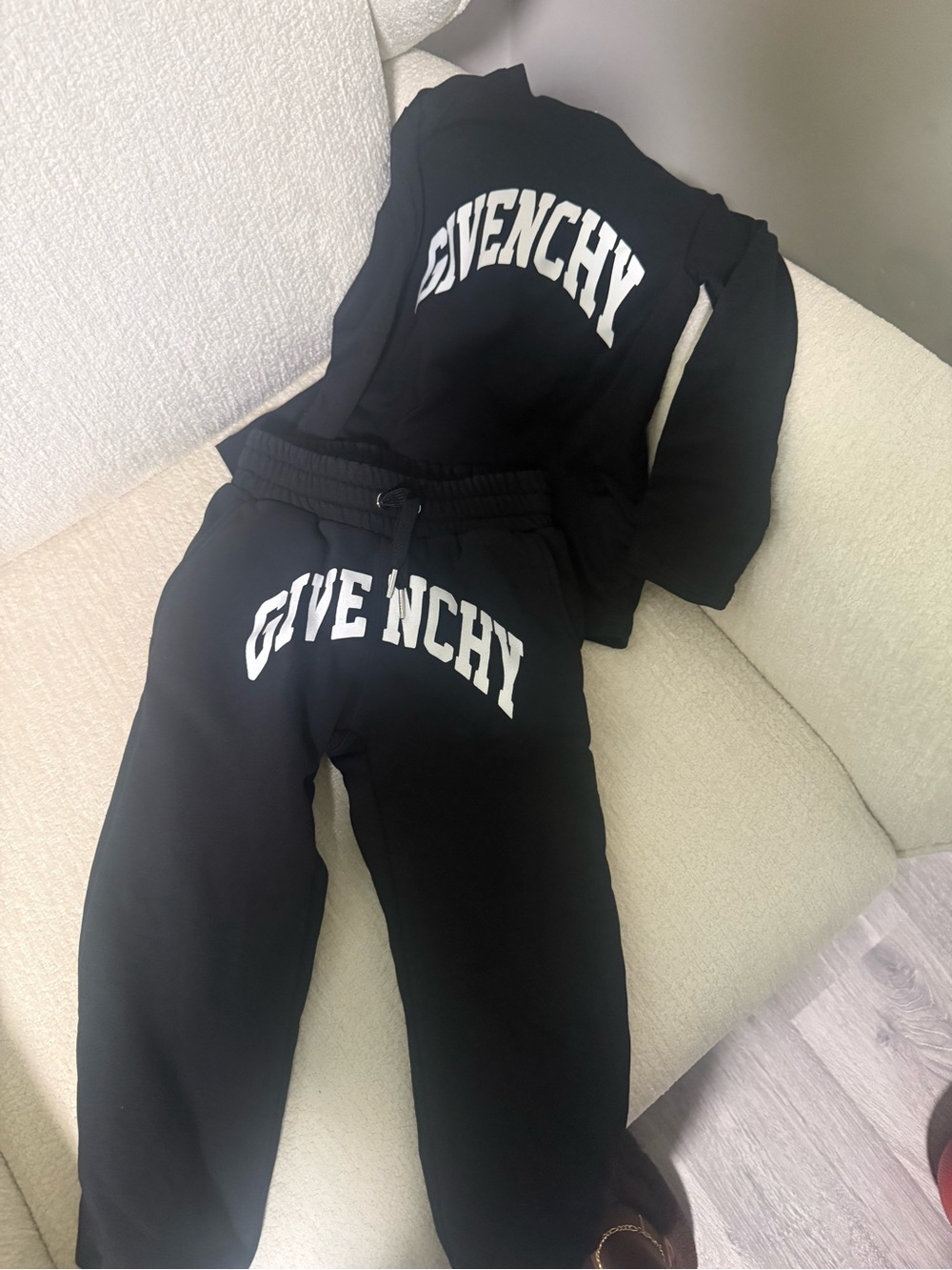 Authentic Toddler Boys Givenchy Black Logo Sweatshirt & Sweatpants Set